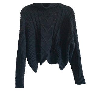 Black Cropped Turtle Neck Sweater. Brand new!